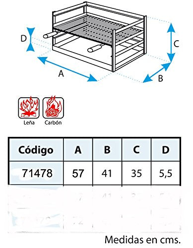 Imex El Zorro Grill drawer with grill grate, black, 57 x 41 x 35 cm, 71478.0