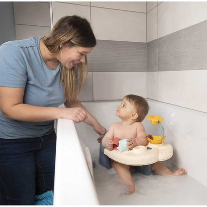 Smoby Toys - Little Smoby Baby Bath Seat from 6 months - Bath seat with play table including bath toys - Seat support for babies & toddlers with suction cups.