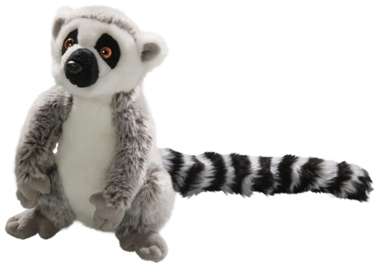 Carl Dick Cat Lemur sitting grey, plush toy, cuddly toy approx. 21cm, 33cm including tail 2673
