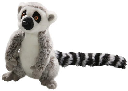 Carl Dick Cat Lemur sitting grey, plush toy, cuddly toy approx. 21cm, 33cm including tail 2673