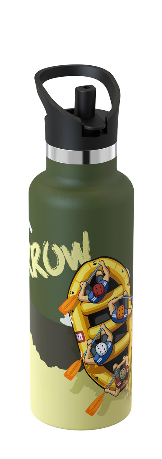 Super Sparrow Stainless Steel Water Bottle - Lightweight Insulated Tumbler - 500ml - Standard Mouth Straw Lid - BPA-Free Thermos, Flask for Sports, Travel, School, Outdoor