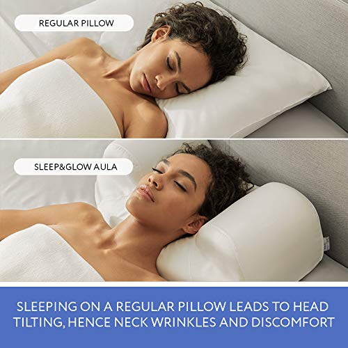 Sleep&Glow Anti-aging Pillow - promotes healthy back sleeping for better skin and post-facial surgery recovery.