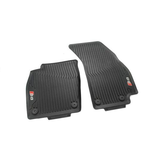 Audi 4N1061221A041 Rubber Floor Mats Front 2X Rubber Mats All-Weather Mats Black, with S8 lettering