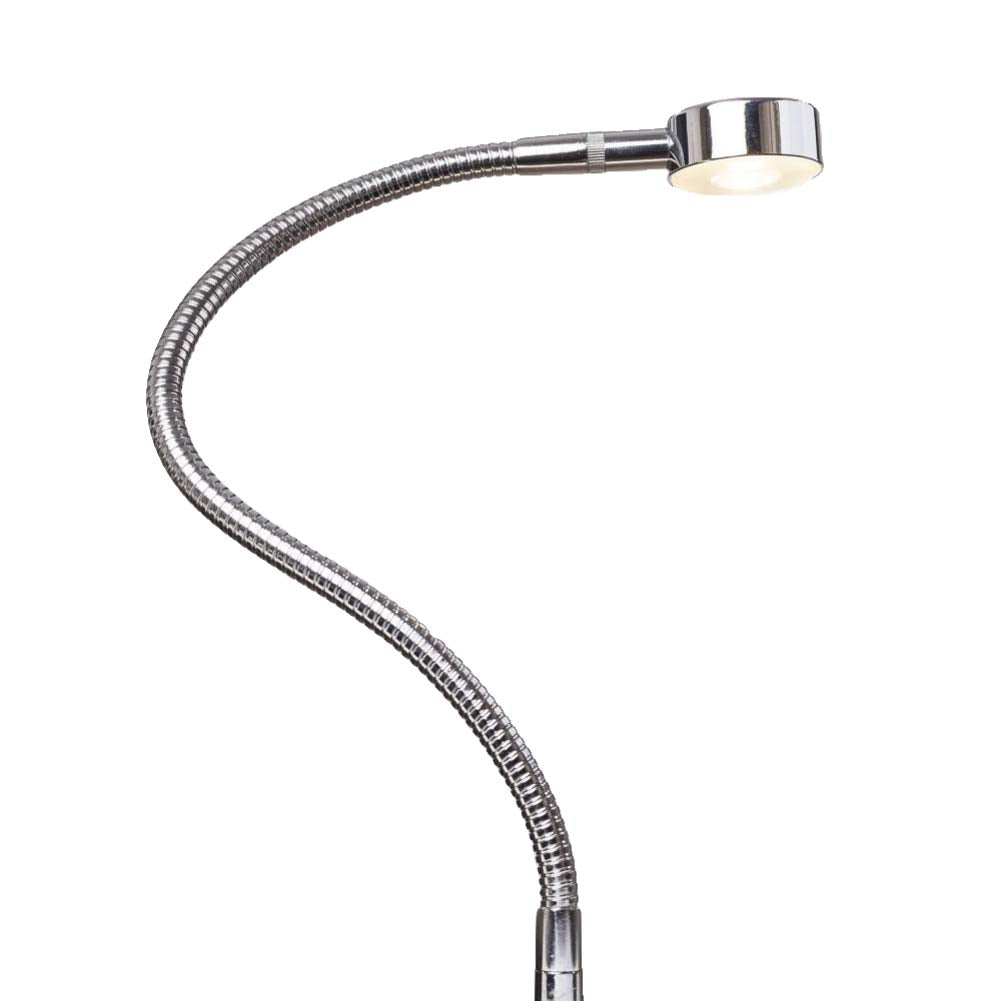 Calf material for furniture LED bed light reading light bed lamp flex light chrome silver gray touch switch, color: chrome plated, size: 1 set