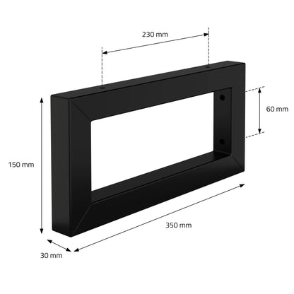 ML-Design 2-piece set wall bracket for washbasin, 350x150 mm, black, steel, design washbasin bracket, wall bracket for undercounter washbasin, console bracket shelf bracket towel holder