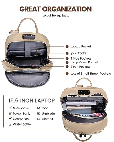 LOVEVOOK laptop backpack for women fits 15.6 inch laptop, perfect for school, travel, business, or university. Ideal for girls and teenagers.