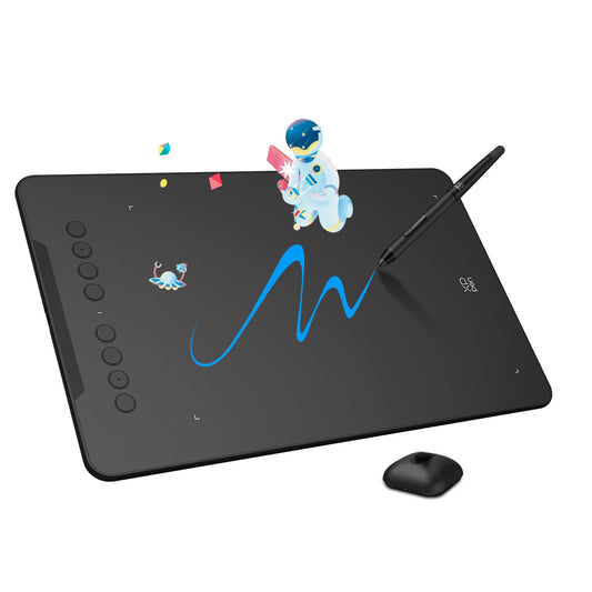 XP-PEN DECO01V2 Graphics Tablet, Drawing, 10 x 6 inches, Passive stylus, 8192 levels, Tilt and 8 shortcuts, compatible with Windows/Mac OS/ChromeBook/Android