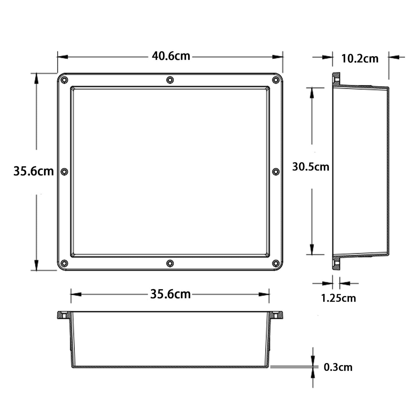 UNI-DRAIN Wall Niche Shower Tileable, Shower Niche for Drywall or Masonry, ABS Plastic Prefabricated Wall Niche for Bathroom Toiletry Storage (35x30x10cm, Yellow)
