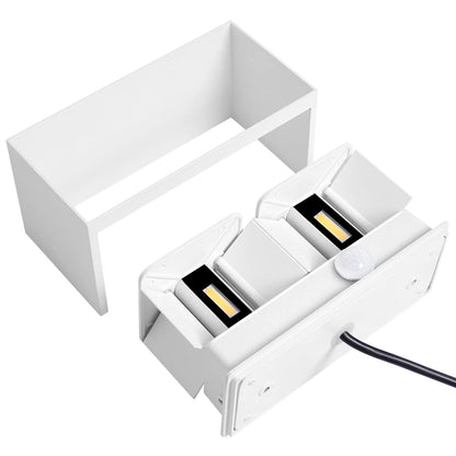 Kingwen 20W LED wall lights with motion sensor White indoor wall lamp 3000K outdoor lamp with motion sensor Warm white LED wall light indoor rectangular adjustable beam angle outdoor wall lamp IP65