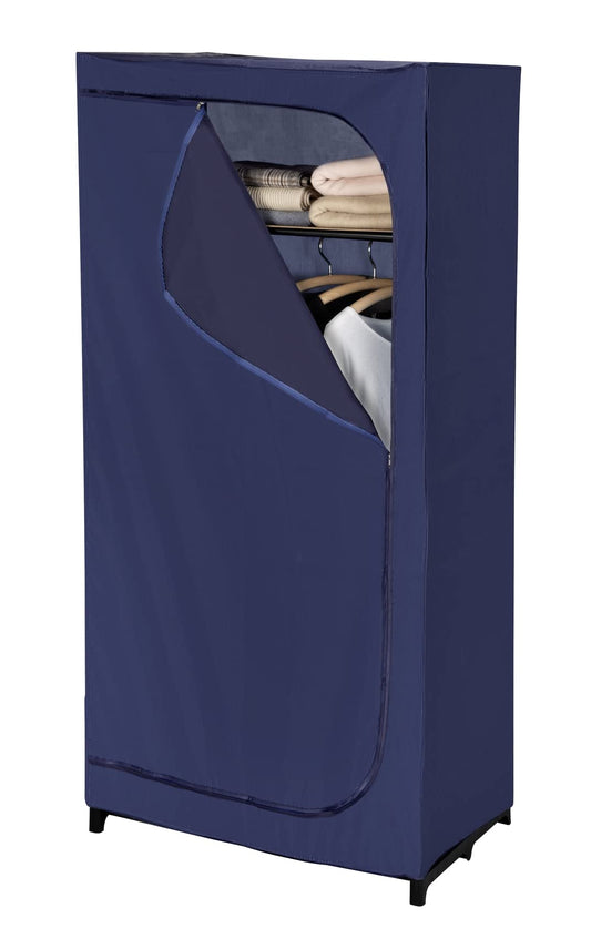 WENKO wardrobe Business with shelf and clothes rail, fabric wardrobe for dust-free storage of textiles, metal frame and fabric in durable polyester quality, 75 x 160 x 50 cm