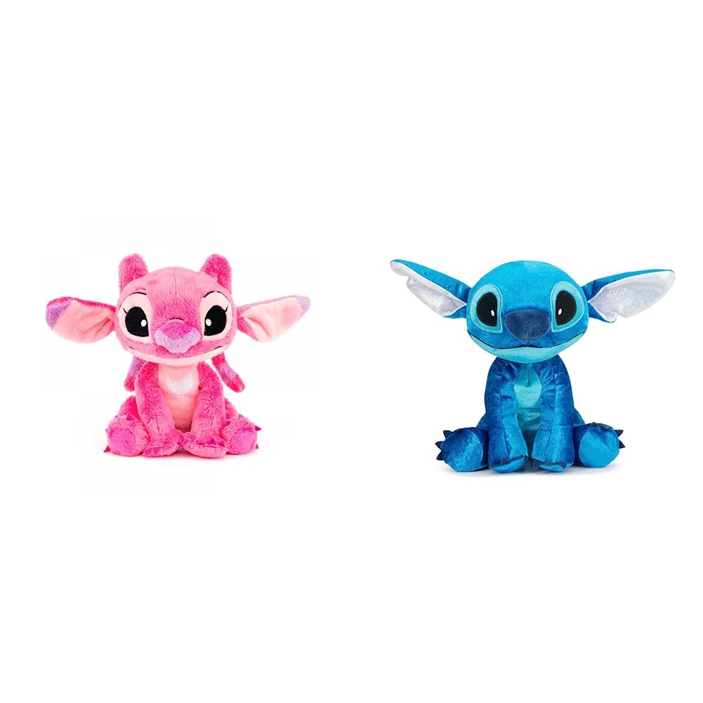 Simba 6315876954NPB - Disney Lilo and Stitch plush figure, 25cm & 6315870407X06 Disney 100 Years, Platinum Stitch, 25cm plush toy, anniversary item, suitable from the first months of life.