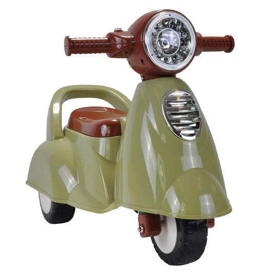 Bandits & Angels Riding Car Scooter Retro from 1 year for boys and girls Green - green scooter with horn - for indoor and outdoor use - with storage space.