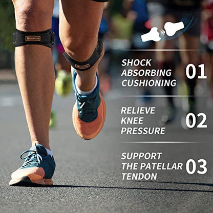 CAMBIVO 2 x Patella Knee Brace, Patellar Tendon Strap, Adjustable Knee Support for Women and Men during Sports, Hiking, Fitness, Baseball, Volleyball