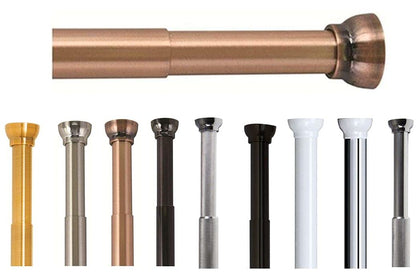 Spirella telescopic rod Crete | Shower curtain rod without drilling | Tension rod, adjustable by twisting, secure hold | as a shower rod, clothes rod | Copper 75-125 cm, Aluminum, Brown