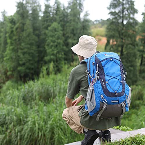 MOUNTAINTOP 40L hiking backpack with rain cover for backpacking, camping, cycling, and travel.
