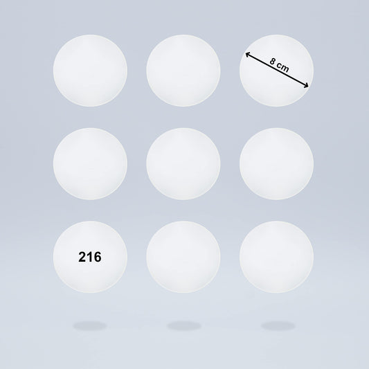 KROPP Self-Adhesive Diffuser Films for LED lamps, 8 cm circular cut, milk glass film for beautiful appearance and light diffusion, set of 9 pieces.
