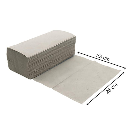 Paper towels 25x23 cm V-fold - 5000 pieces | 1-ply folded towels made of recycled paper | Disposable paper towels for dispensers | Bulk pack for office, workshop & gastronomy - Enpack Pakla