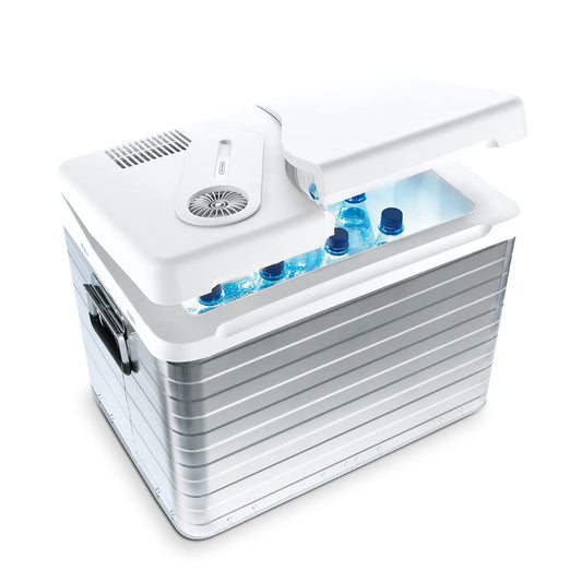 Mobicool MQ40A electric cooler box, aluminum, MQ40A, mini refrigerator for car, work, truck, and campsite.