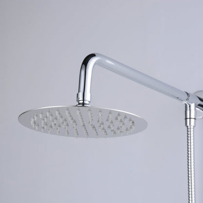 Hiendure® 20cm Wall Mount Rain Shower Head Set with Shower Arm and Hose Round Stainless Steel, Chrome Plated