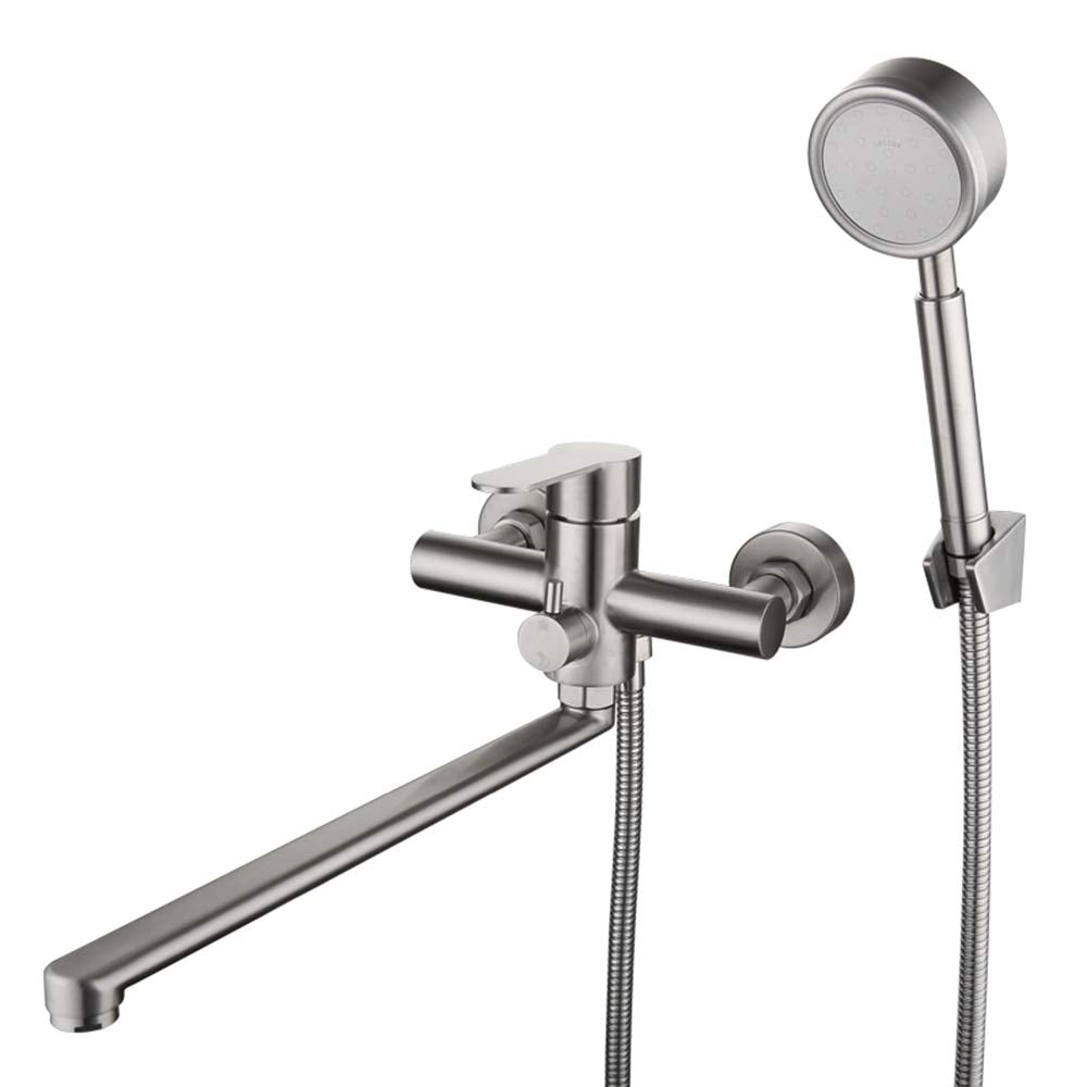 HomeLava Bathtub Faucet Wall Mounted Bath Shower Set Tub Mixer with Hand Shower Tub Faucet Bathroom Faucets Shower Mixer Brushed Stainless Steel for Shower Bathtub