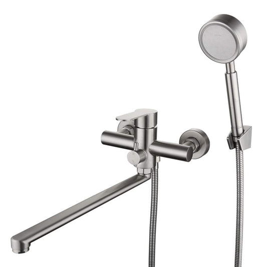 HomeLava Bathtub Faucet Wall Mounted Bath Shower Set Tub Mixer with Hand Shower Tub Faucet Bathroom Faucets Shower Mixer Brushed Stainless Steel for Shower Bathtub