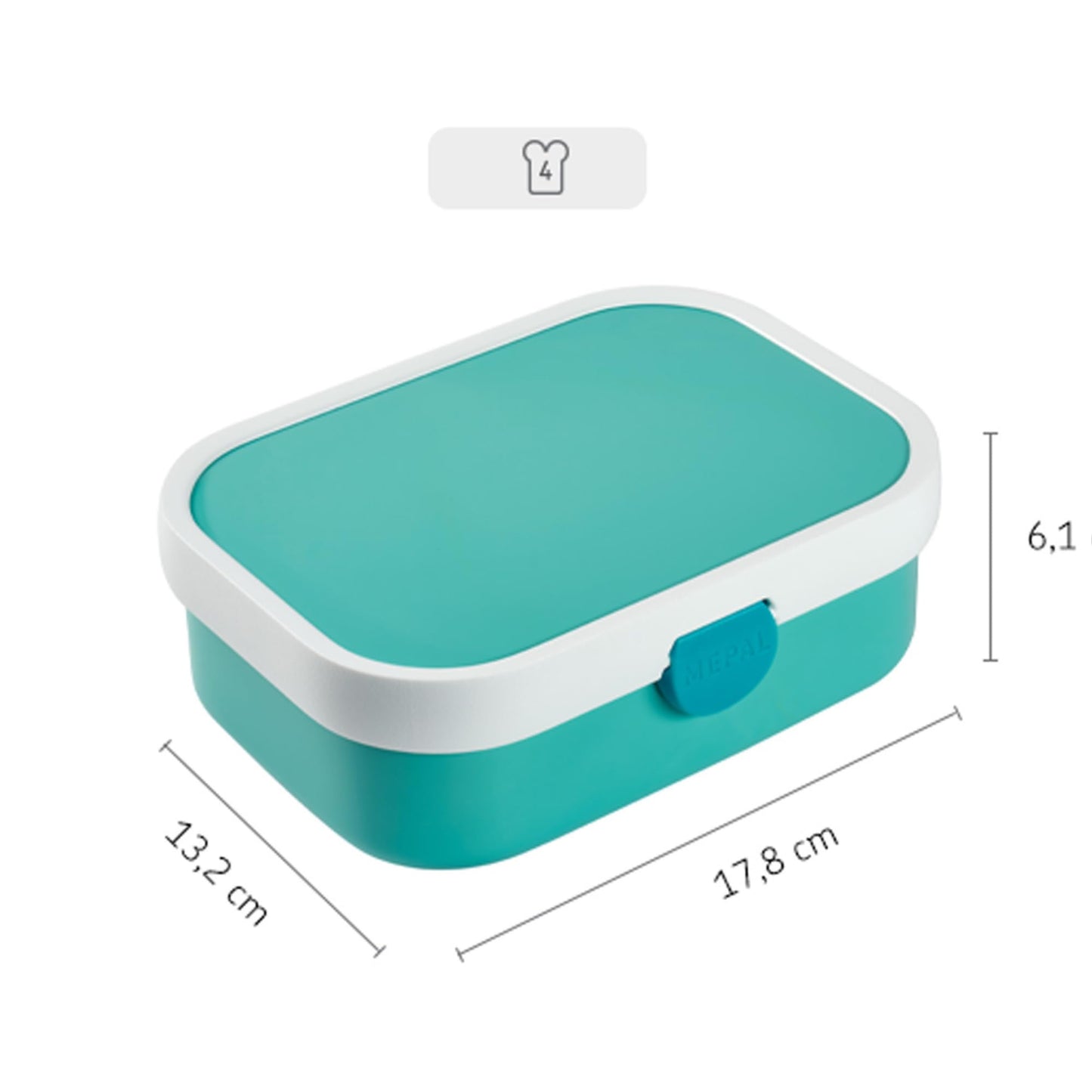 Mepal Campus Lunchbox Little Dutch - Personalized Bento lunch box with name for kids - Bento insert & fork - Clip closure - BPA-free & dishwasher safe - 750 ml - Sailors Bay