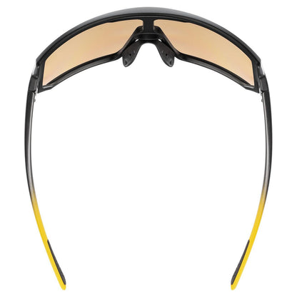 Uvex sportstyle 235 - sports glasses for women and men - 100% UVA, B, C protection - pressure-free fit & perfect grip - sunbee-black matt/yellow - one size