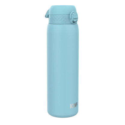 ION8 1 Liter Lightweight Stainless Steel Water Bottle, Non-Insulated, Leak-proof, One-handed opening, Secure locking, Dishwasher safe, Flip lid, Carry handle, Easy to clean, Alaskan Blue