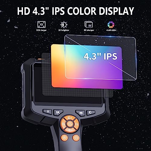 Daxiongmao Endoscope, 11 cm (4.3 inch) endoscope camera with light, IP67 waterproof, 1080 HD inspection camera, snake camera, 5m endoscope camera, gadgets for men.