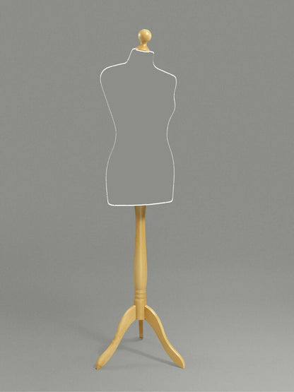 LUCCESI Tailor's Dummy | Male | Size L | Interchangeable Cover Cream-White | Beech Stand | Display Mannequin | more Women's Sizes S - XL