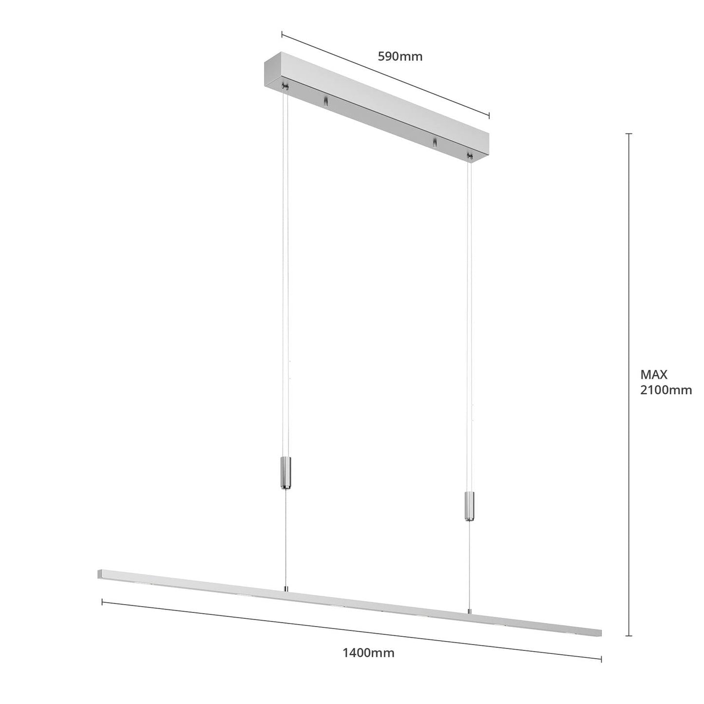 Lucande LED pendant light adjustable in height, dimmable via wall switch Dining table hanging lamp 140 cm 6x 5W dining table lamp living room lamp