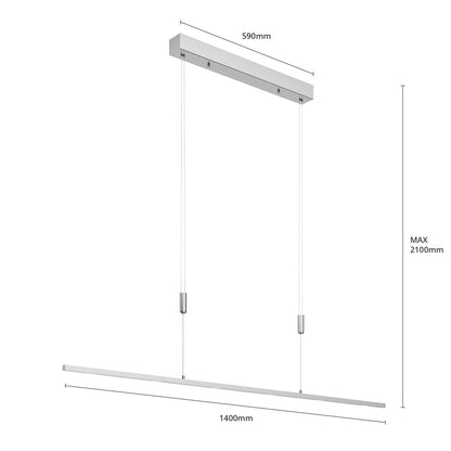 Lucande LED pendant light adjustable in height, dimmable via wall switch Dining table hanging lamp 140 cm 6x 5W dining table lamp living room lamp