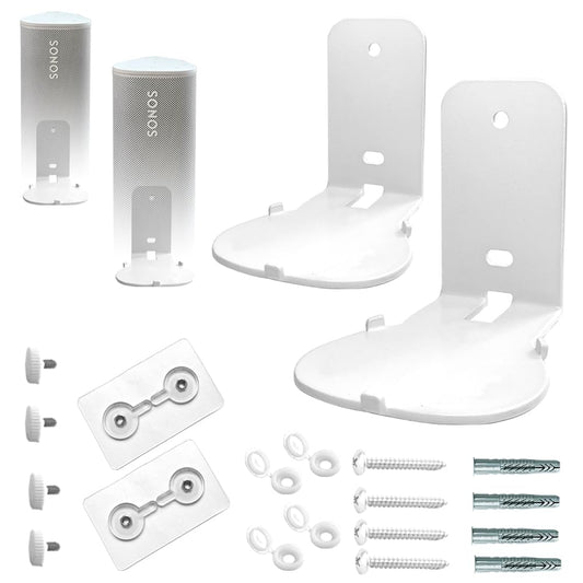 EMAQUIN Wall Mount Pair (2 pieces) for Sonos Roam 2/Sonos Roam/Roam SL Speakers (Compatible with Sonos Roam2/Roam/Roam SL, Wall Mount Pair, White)
