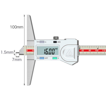 0-150mm Digital Depth Gauge with measuring pin, 0.01mm high-precision stainless steel digital depth gauge with mm/inch measuring system, depth measurement tool (0-150mm)