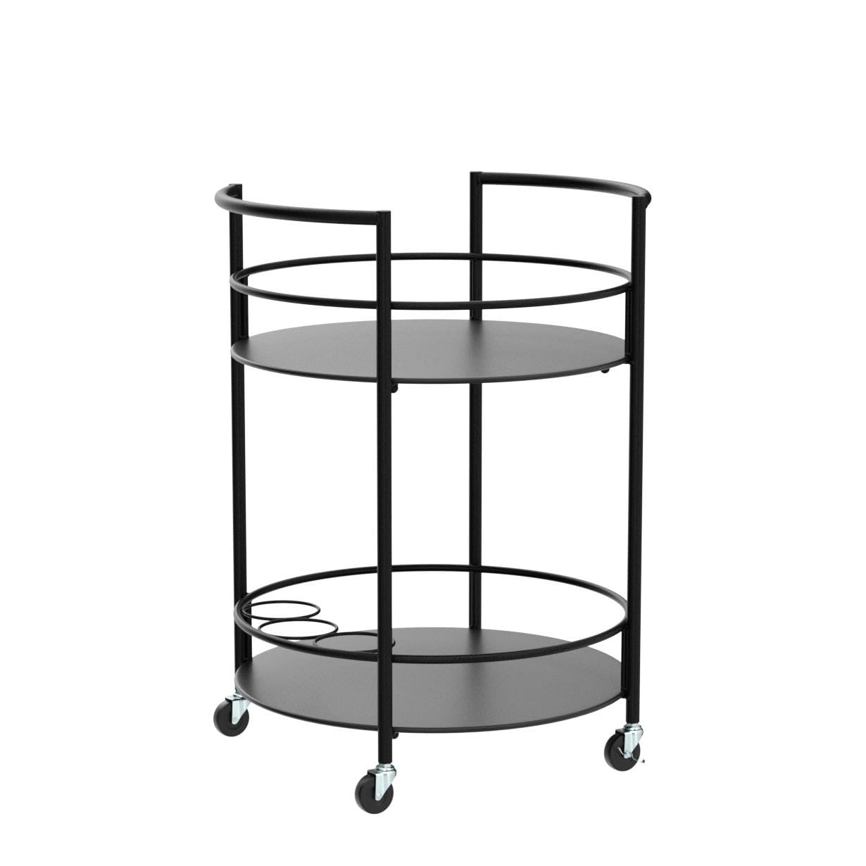 Decor passion serving trolley made of metal, black, Ø 46 x 69 cm, beverage cart, bar cart.