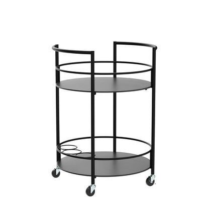 Decor passion serving trolley made of metal, black, Ø 46 x 69 cm, beverage cart, bar cart.