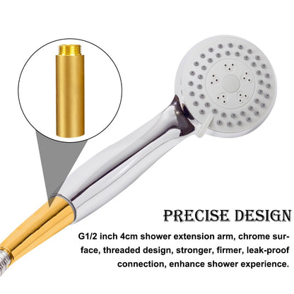 2 pieces of brass faucet extension 3/4 inch x 80 mm, DN20 thread extension, 3/4" female thread x male thread, 80mm brass extension fitting, connection extension for drinking water and heating installation.