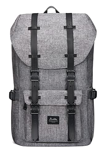 KAUKKO backpack for men and women. Beautiful and well-designed daypack with laptop compartment for 15" notebook. Ideal for school and university. 22L capacity, in gray.