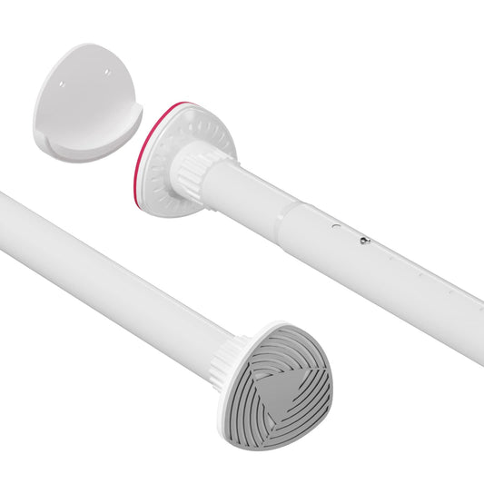 Homease shower curtain rod without drilling, extendable curtain rod rustproof curtain rod for clamping telescopic rod for bathroom balcony laundry room divider 28-44 inches white