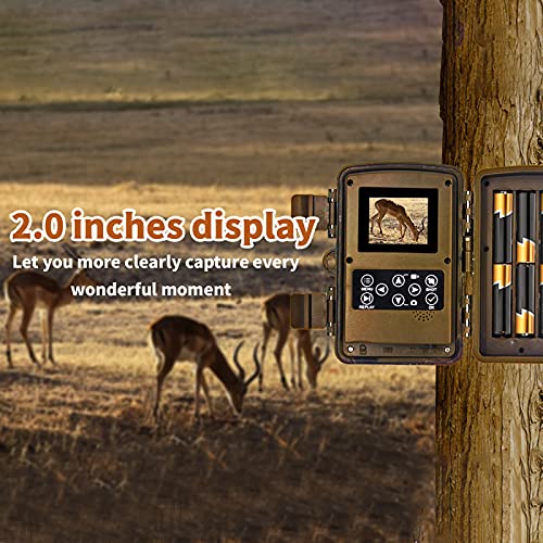 icefox Trail Camera 20MP 1080P Full HD Trail Camera with Motion Sensor Night Vision IP66 Waterproof for Wildlife Monitoring