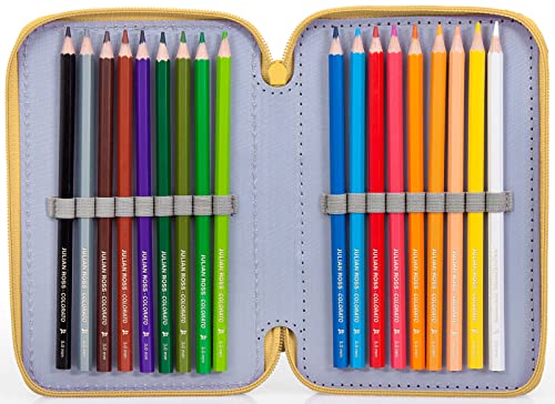 Clondo pencil case 44 pieces, for Avengers fans, pencil case, pencil case for stationary, pen case with pens, ballpoint pen, kids, girls & boys, 3 compartments