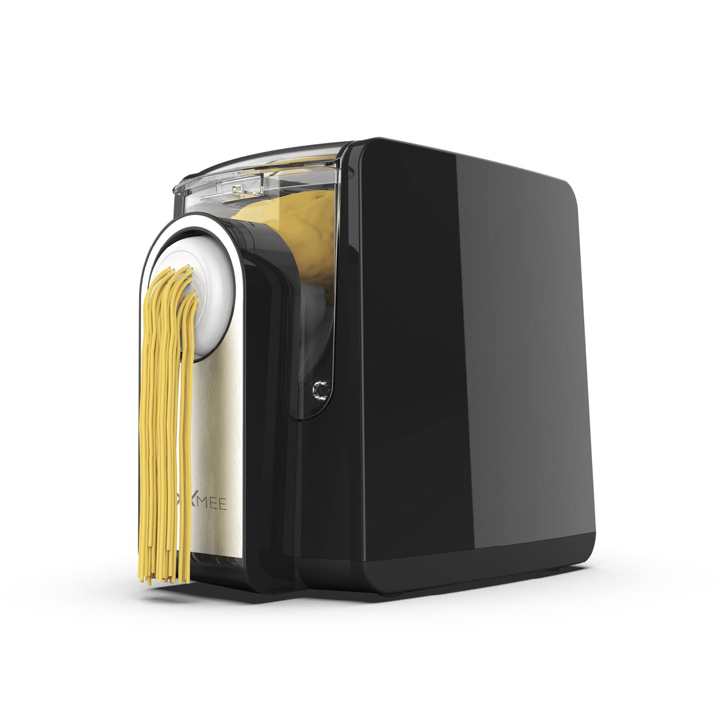 MAXXMEE Pasta Maker with 7 shaping discs for different types of pasta | Easy creation of fresh pasta | Digital control panel and countdown function | 30.7 x 19.8 x 26.3 cm [PP, silicone, PVC]