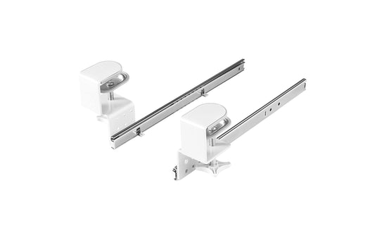FIX&EASY keyboard tray clampable for keyboard shelf with locking mechanism, table clamps adjustable in height white, rails galvanized 400mm with locking function, pull-out for keyboard mouse keyboard laptop shelf