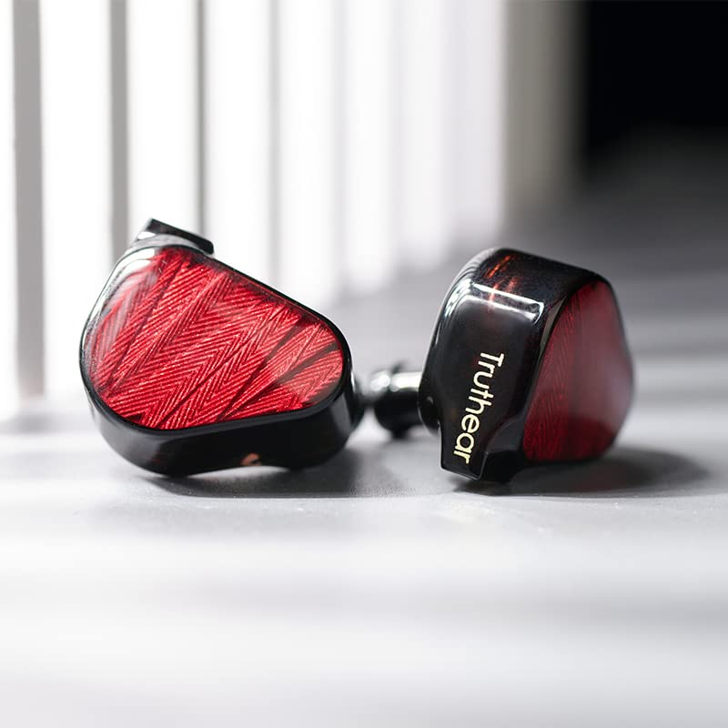 TRUTHEAR x Crinacle Zero: Red dual dynamic driver on-ear headphones with 0.78 2-pin cable.