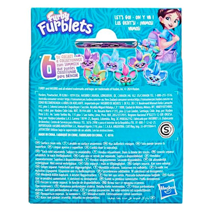 Furby Furblets Hip-Bop Mini, featuring hip-hop music & phrases in Furbish (over 45 sounds), plush toy in pink-purple pattern, suitable for kids aged 6 and up, an original stocking stuffer.
