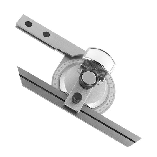 Protractor with adjustable arm 0-360°, universal angle gauge with adjustable leg, high-precision angle measuring ruler for measuring internal and external angles in machining.