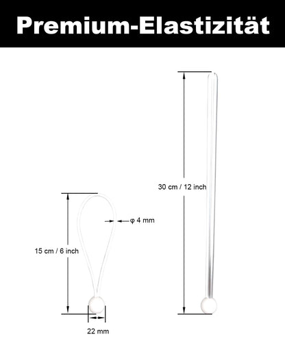 Bungee cords with ball 15cm - 100 pieces Tarp straps with ball, short bungee cords, tent ball bungee cords, tarpaulin fastening tent bungees, expansion loop for tarp (White)