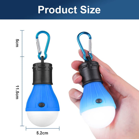 Flintronic 6 Pack Camping Lantern, LED Camping Light Bulb with Carabiner, Emergency Light, Waterproof Camping Lamp for Adventure, Fishing, Power Outage