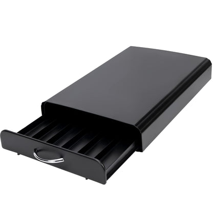 SYSYLY Capsule Holder, Drawer for Nespresso Capsule Storage, Organizer for 60 Capsules, Metal, Black.