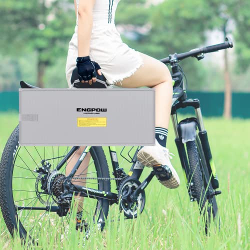 Lipo Safe Bag Ebike Battery Bag Fireproof up to 2000 °F Battery Bag Waterproof & Explosion-proof, 45 x 15 x 20 cm Battery E-Bike Battery Cover for Storage & Transportation & Charging